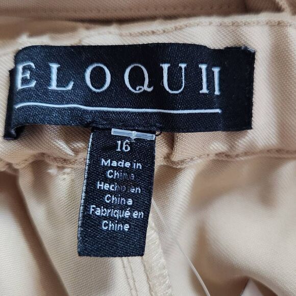 Eloquii Khaki Wide Tapered Leg Pants Size 16 NWOT Flowy Khaki Pants - Picture 6 of 9